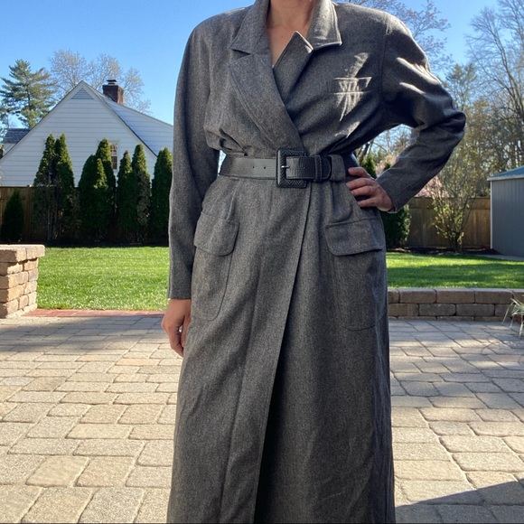 Vintage Anne Klein wool trench coat - Picture 3 of 9